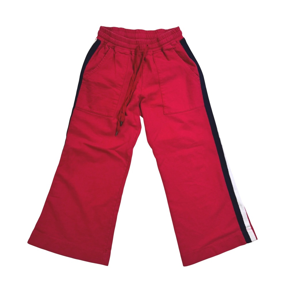 Sundry Sweatpants 1 Red Side Stripe Wide Leg Crop Flare Elastic Waist  Pants